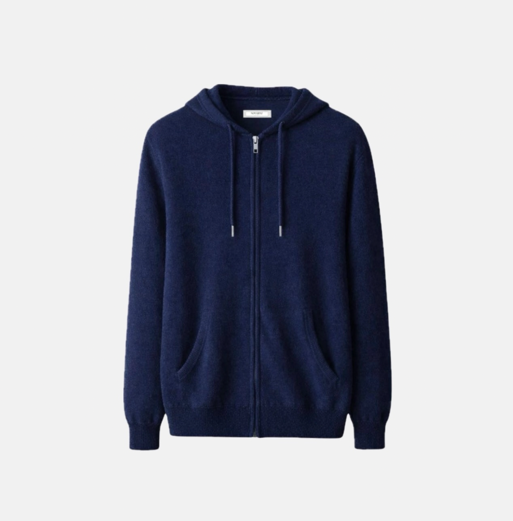 Cashmere-Blend Knit Hoodie