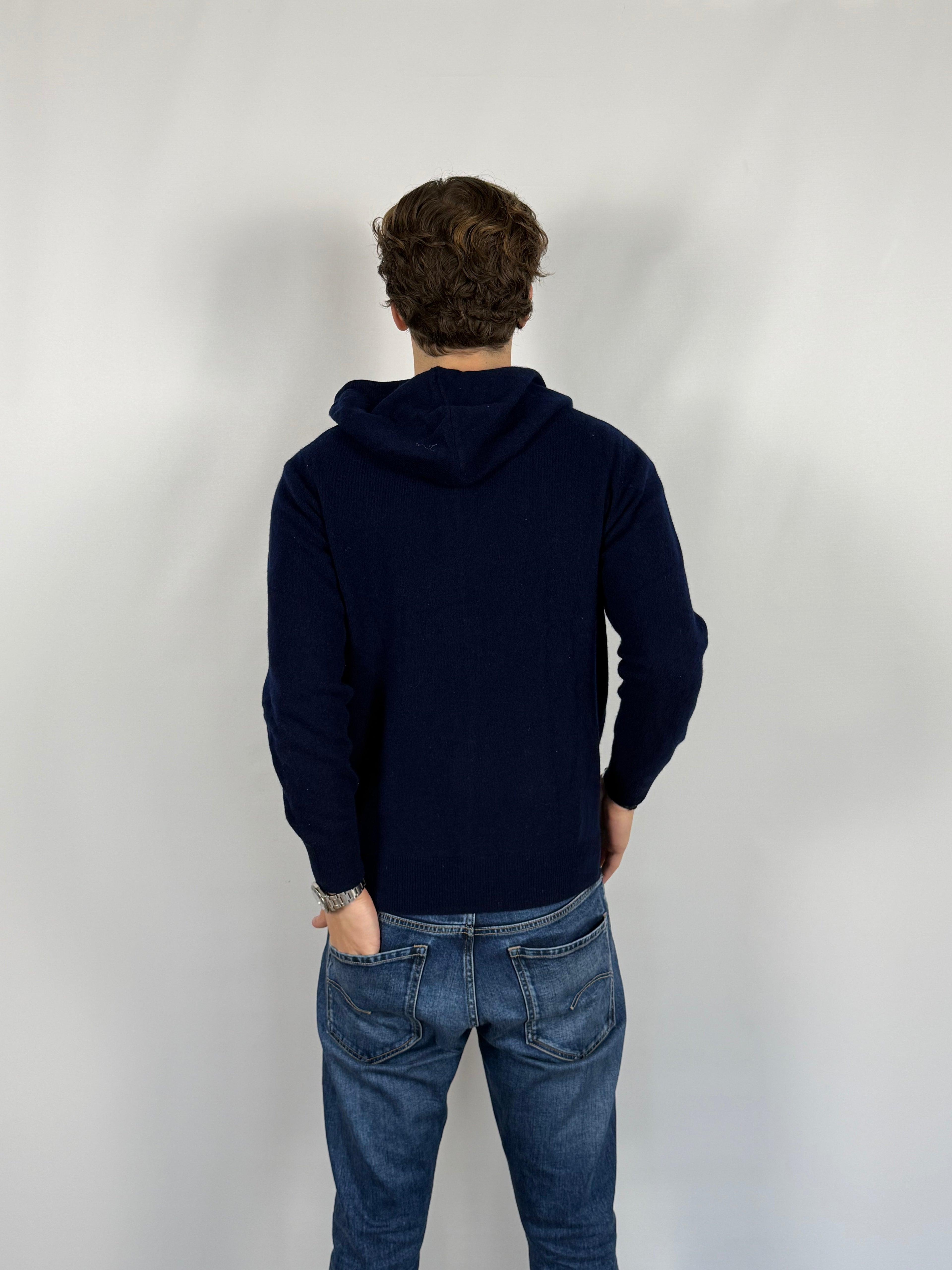 Cashmere-Blend Knit Hoodie